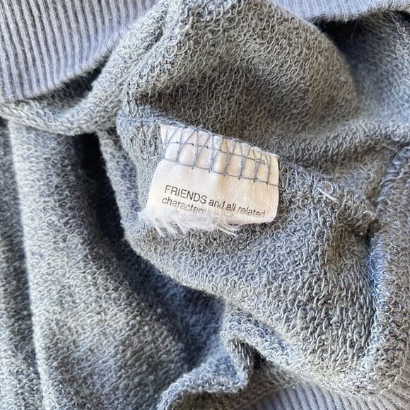 Friends Sweatshirt Sz M 8-10 V-Neck Long Sleeve Crop Pullover Blue TV Womens - Picture 5 of 9